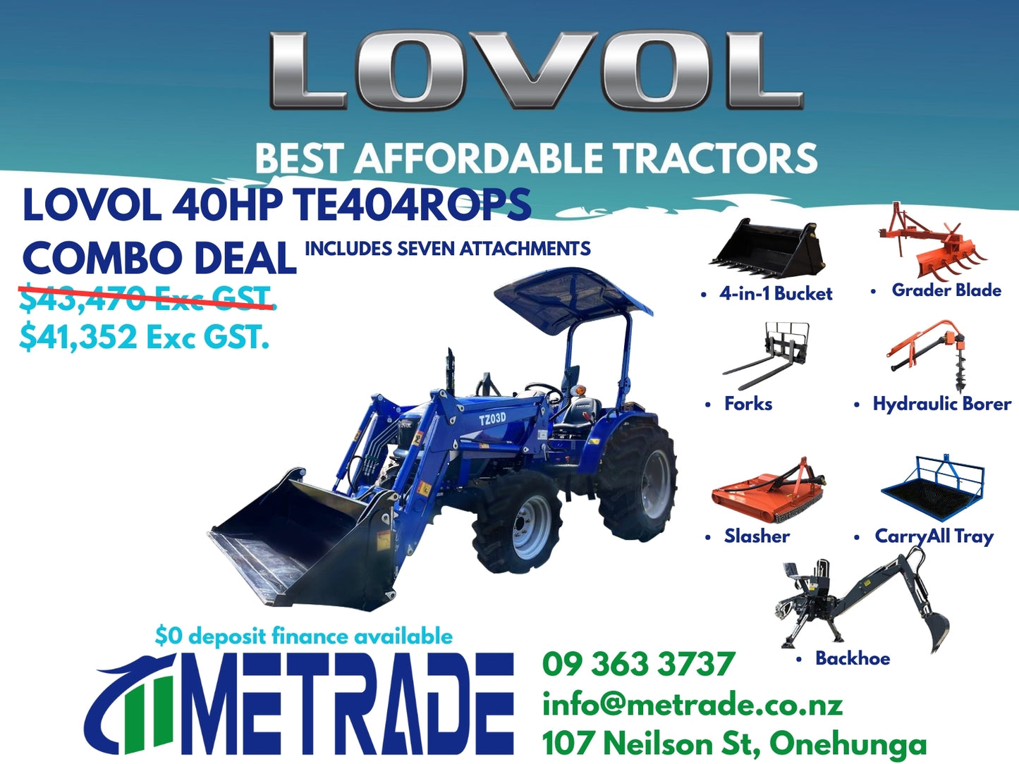 **In Transit** LOVOL TE404R ROPS COMBO DEAL Package**In Transit**