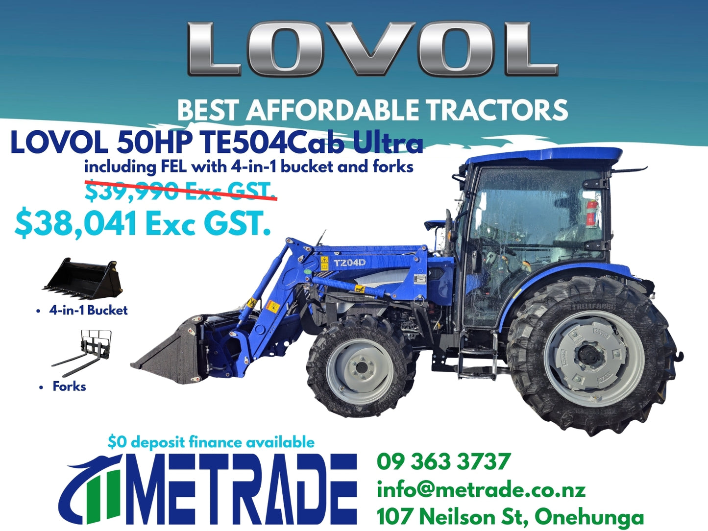 LOVOL 50HP TE504C Ultra compact tractor