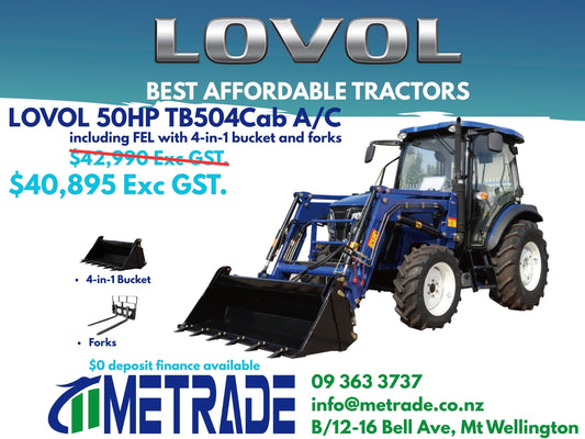 LOVOL 50HP TB504 CAB A/C premium heavy duty Tractor
