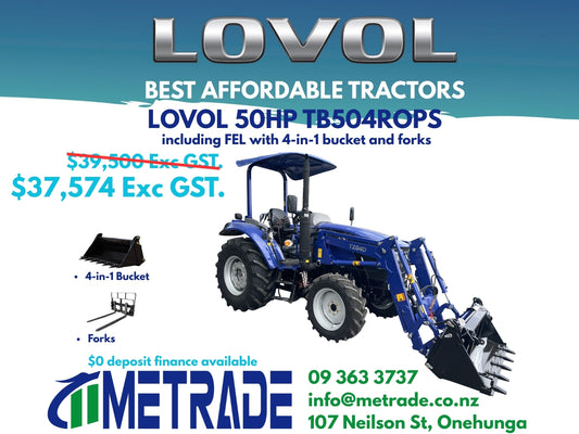**IN TRANSIT**LOVOL 50HP TB504ROPS (with Canopy) heavy duty Tractor**IN TRANSIT**