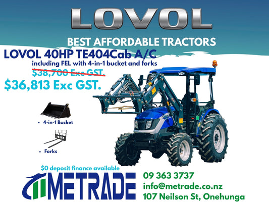 LOVOL 40HP TE404CAB A/C Compact Tractor