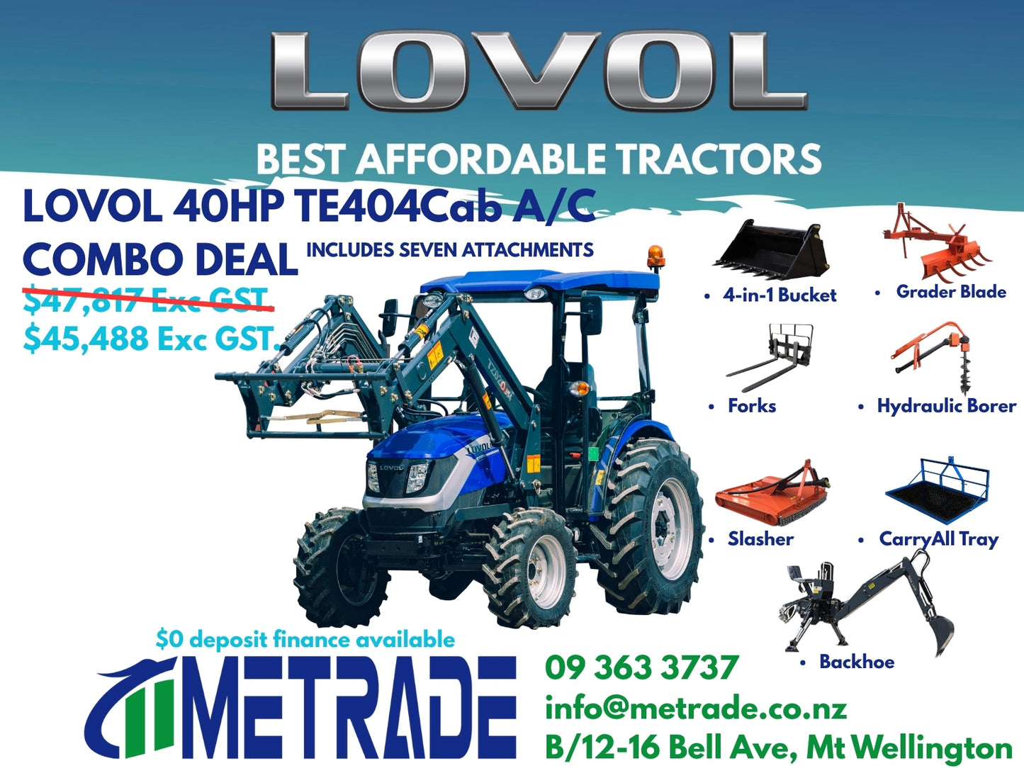 LOVOL TE404C A/C Cab COMBO DEAL Package