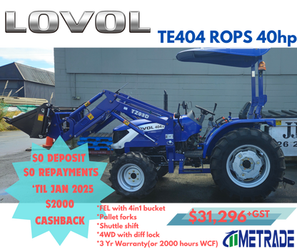 **SOLD**LOVOL E Series 40HP ROPS(No Cab.) Compact Tractor**SOLD**