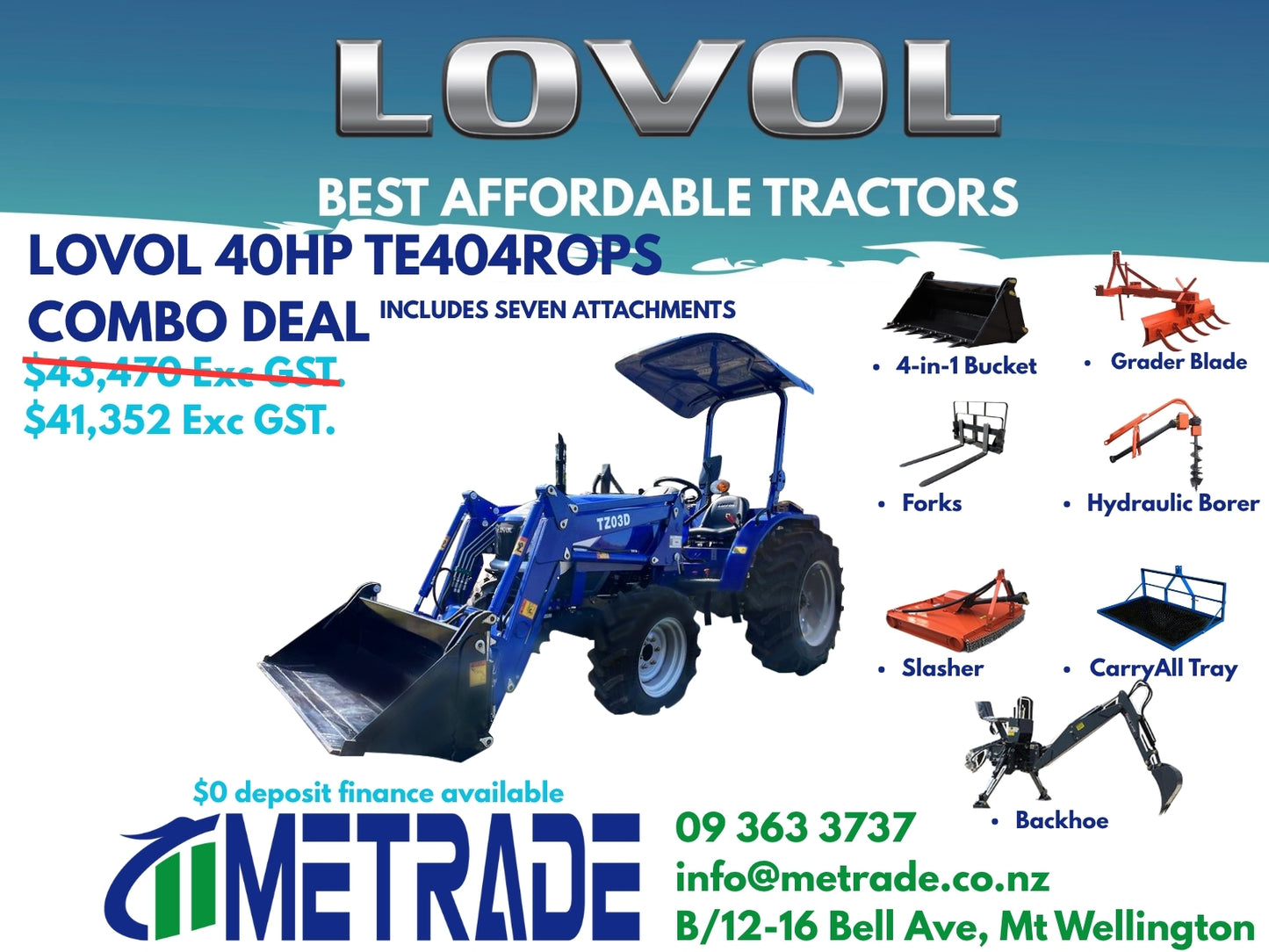 **In Transit** LOVOL TE404R ROPS COMBO DEAL Package**In Transit**