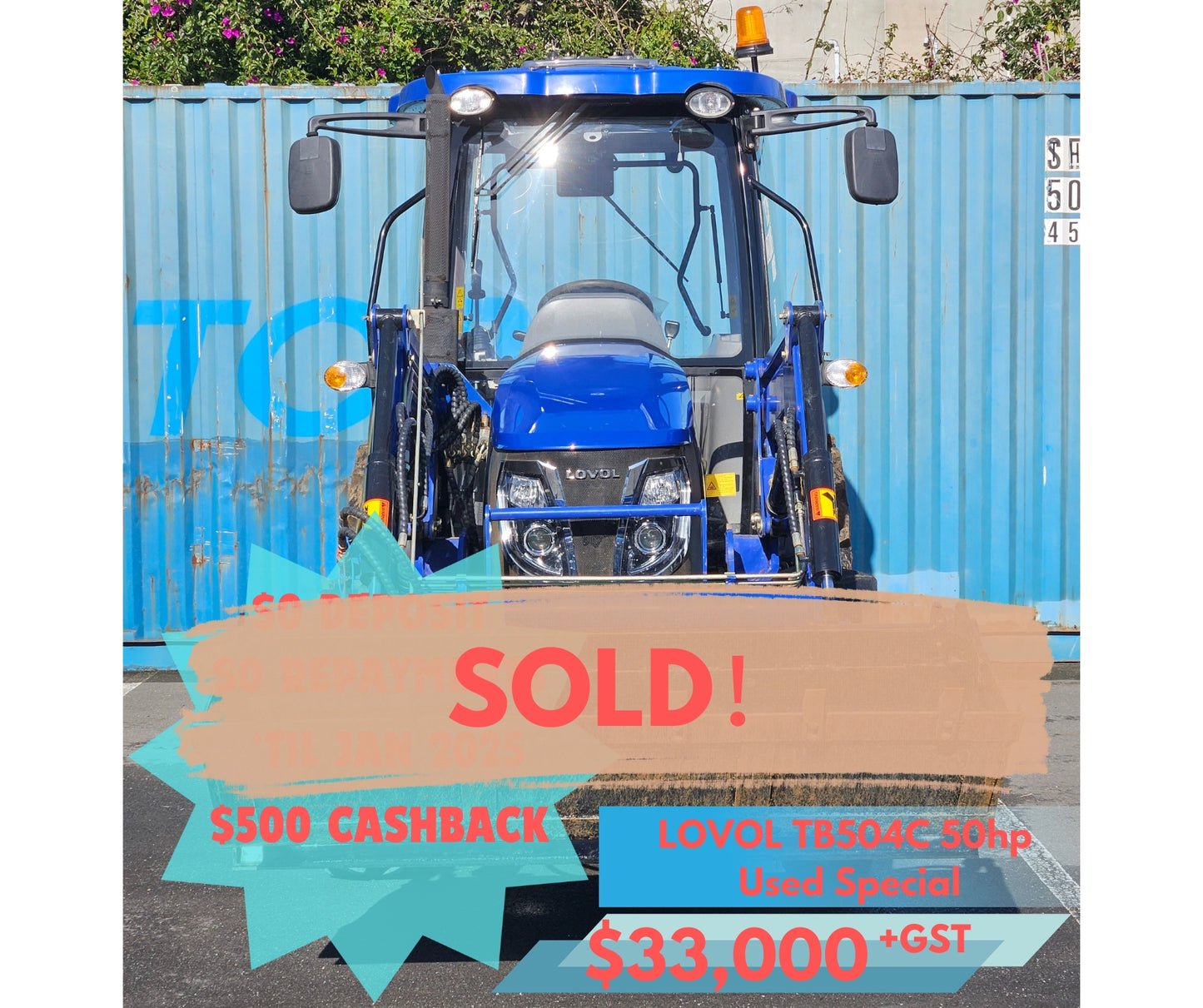 **SOLD**Used 2023 LOVOL 50hp TB504Cab A/C Tractor**SOLD**